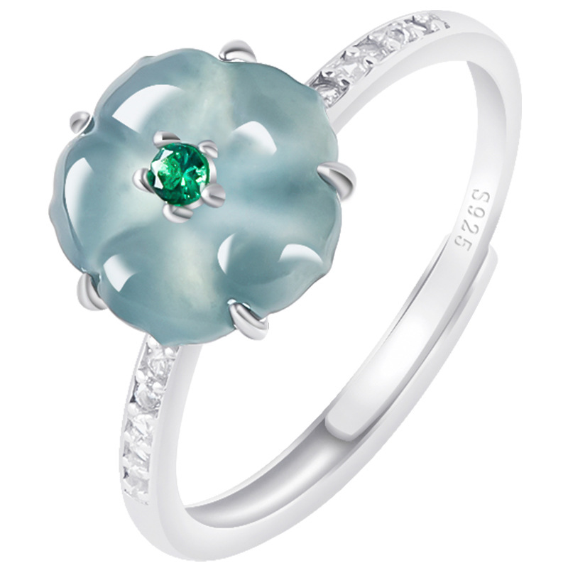 Women'S Fashion - Anéis de Flor de Jadeíta Birmanesa