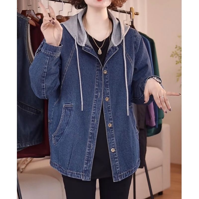 Women Fashion Jeans Top - Jaqueta Jeans Feminina Europeia de Alta