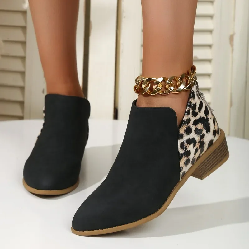 Women'S Fashion Ugg Boots - Ankle boots com design leopardo para