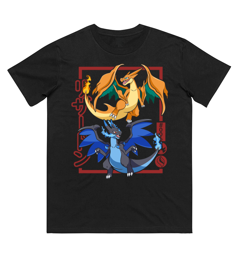 Women Fashion Evolution - Camiseta Estampada Pokémon Charizard Evolution para
