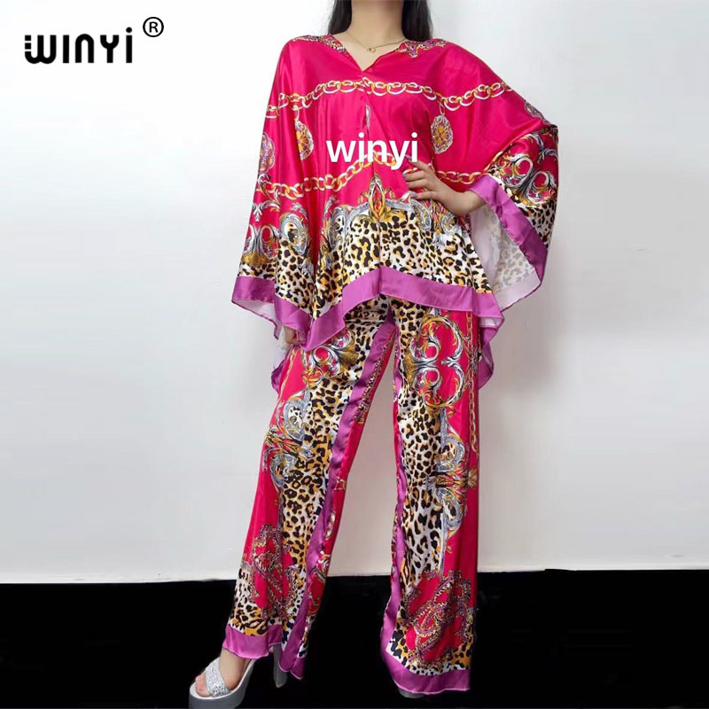 Women Fashion Over 50 - WINYI-Terno boêmio impresso de duas peças