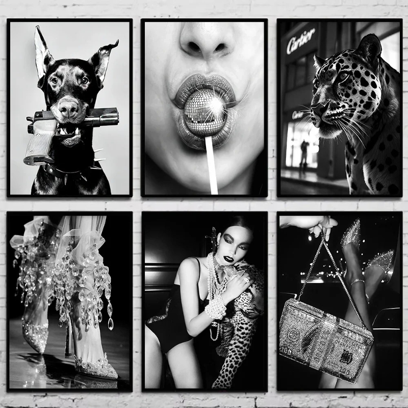 Fashion Women Picture - Pôster de Fotografia Vintage em Preto