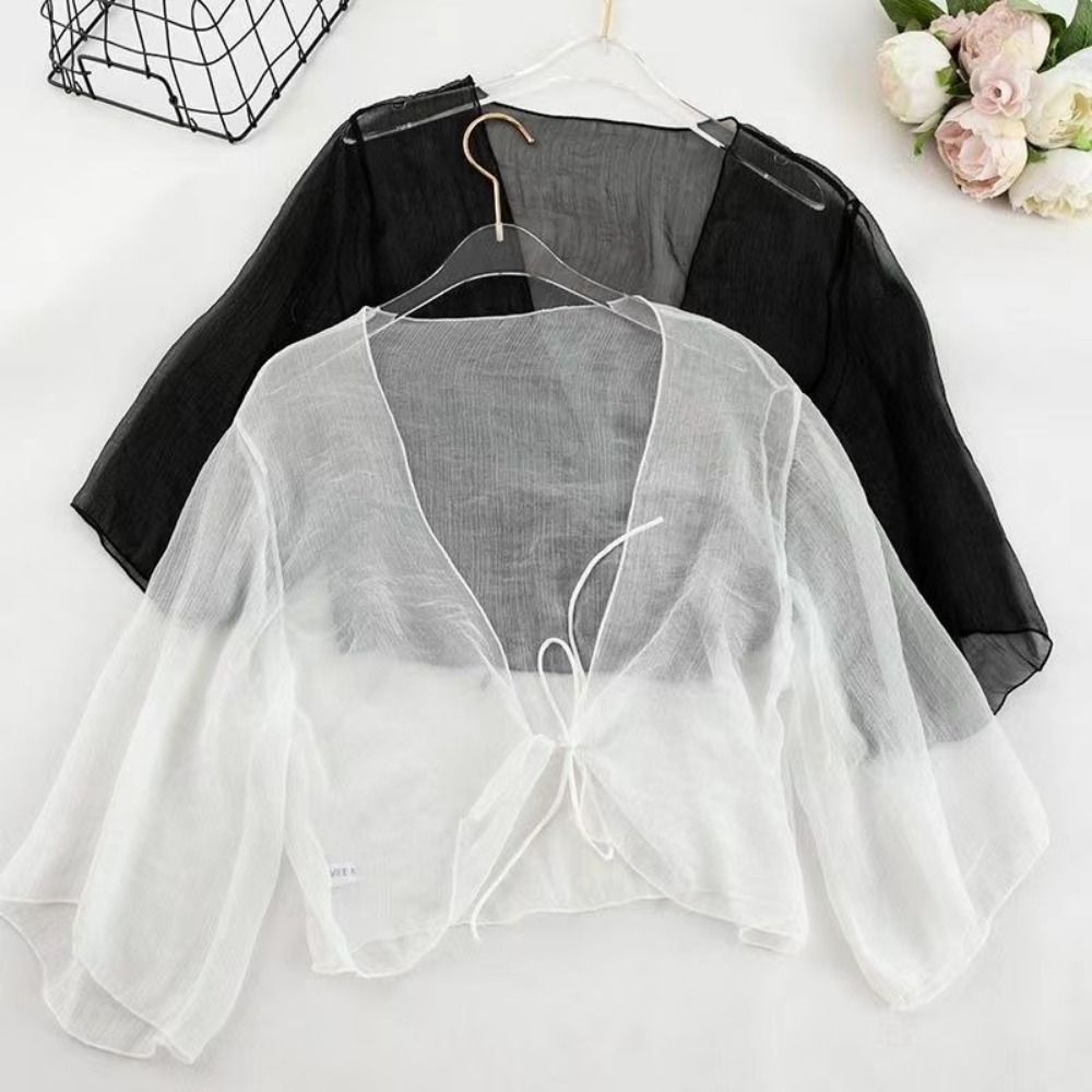 Women'S Fashion Quilted Jacket - Verão crinkle feminino cardigan solto chiffon
