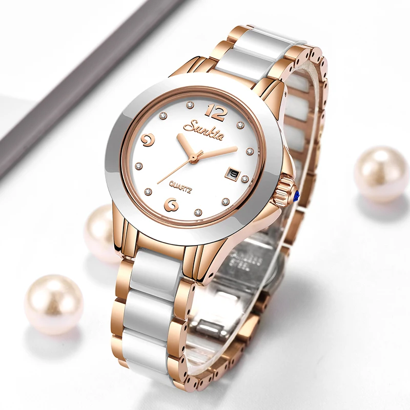 Women Fashion Simple - Sunkta moda casual quartzo mulher relógio