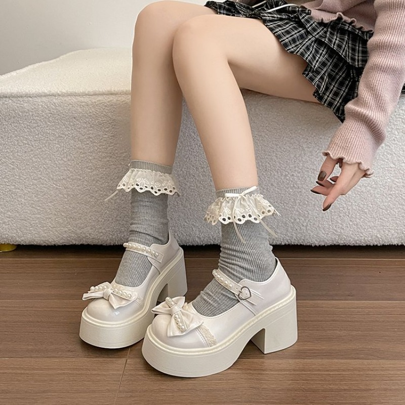Women'S Fashion Kilt - Sapatos Femininos Retrô de Couro PU