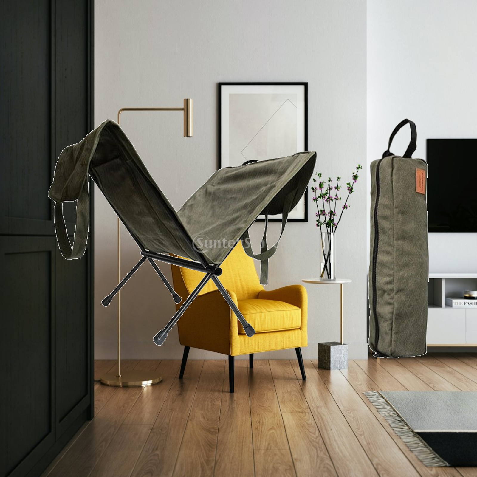 Canvas Tote Bag - Bolsa de Armazenamento de Lenha com