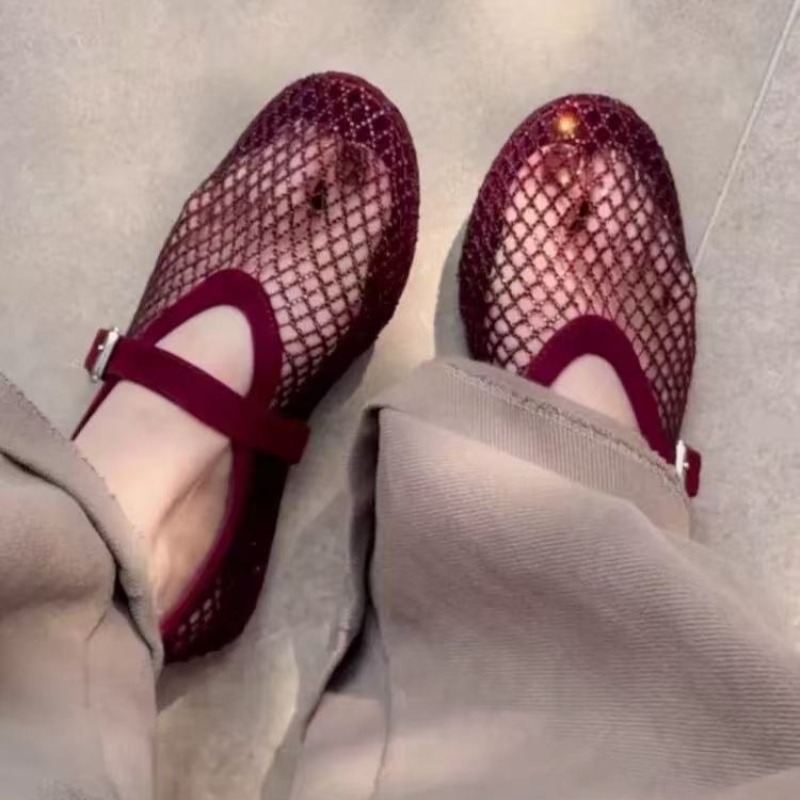 Women'S Fashion Loafers - Sandálias Femininas Vazadas com Strass, Novidade