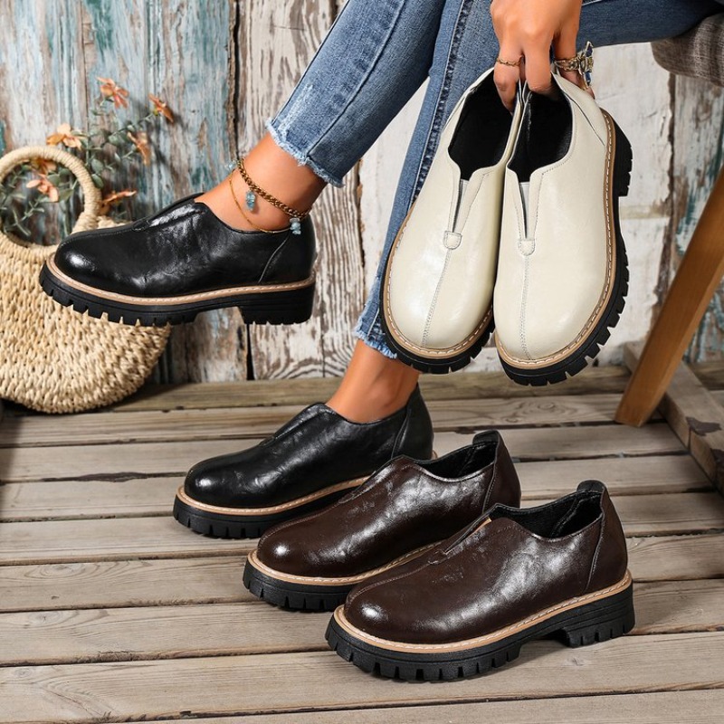 Women'S Fashion Loafers - Sapatos Femininos Estilo Britânico Retrô para