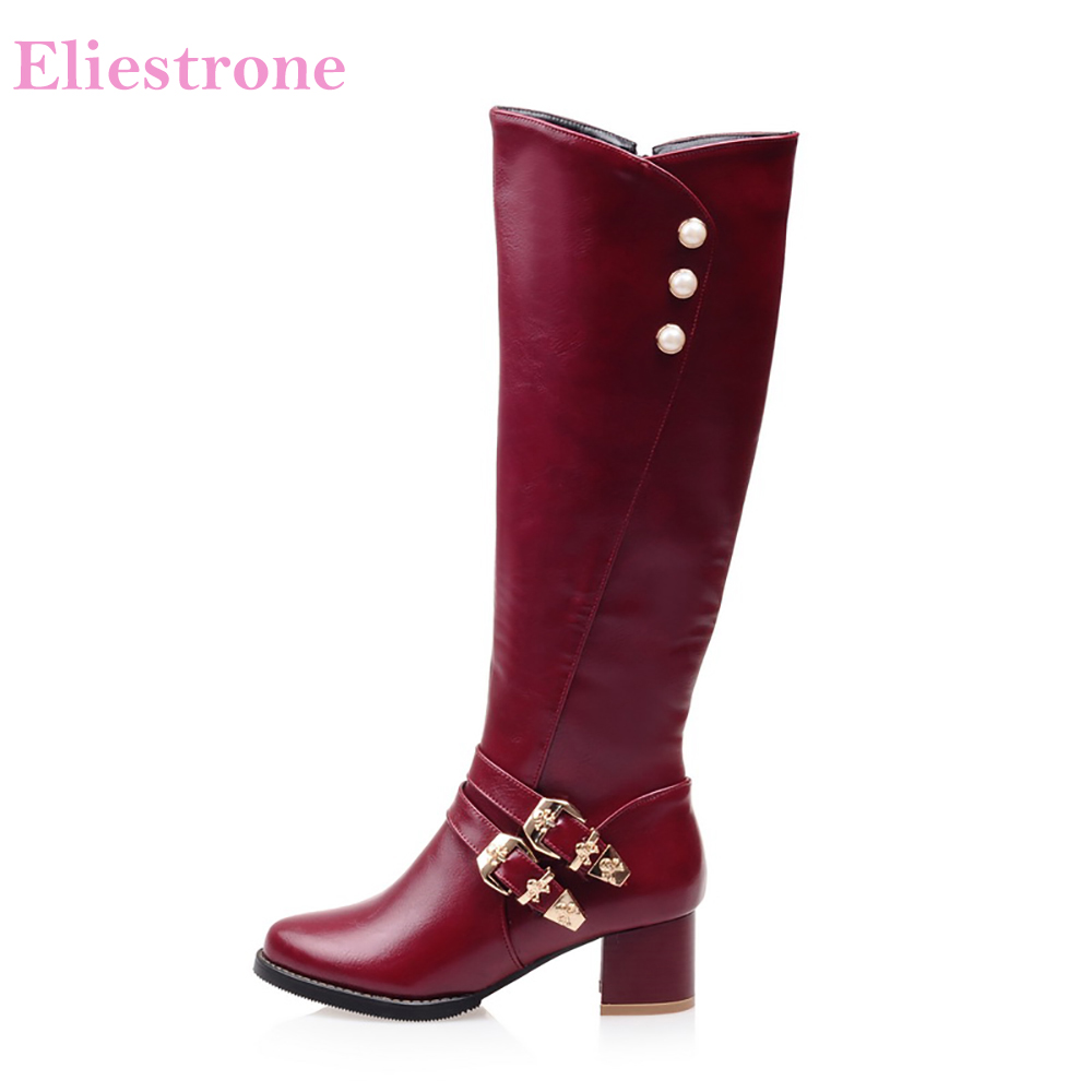 Winter Fashion Women Boots - Brand New Moda Vermelho Mulheres Negras