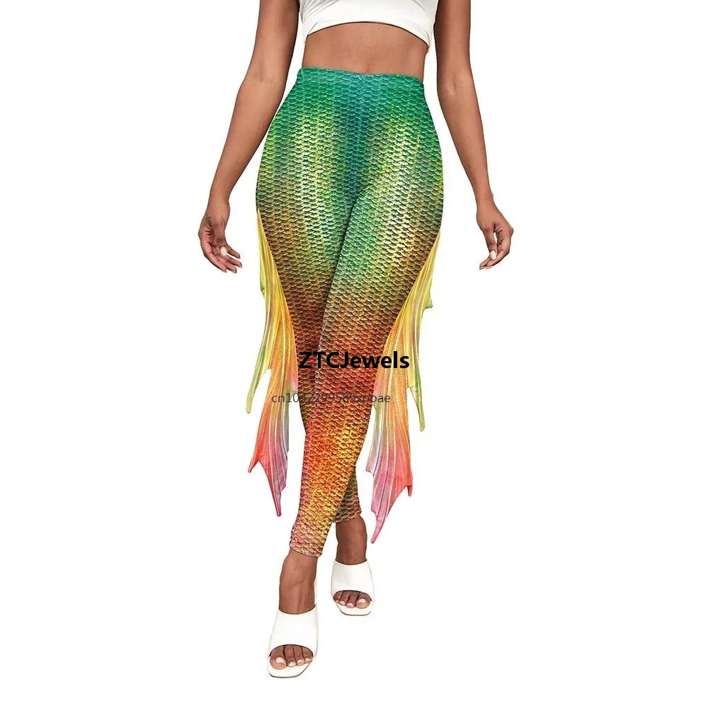 Leggings com Estampa de Escama - Women'S Fashion Leggings avaliação e preço