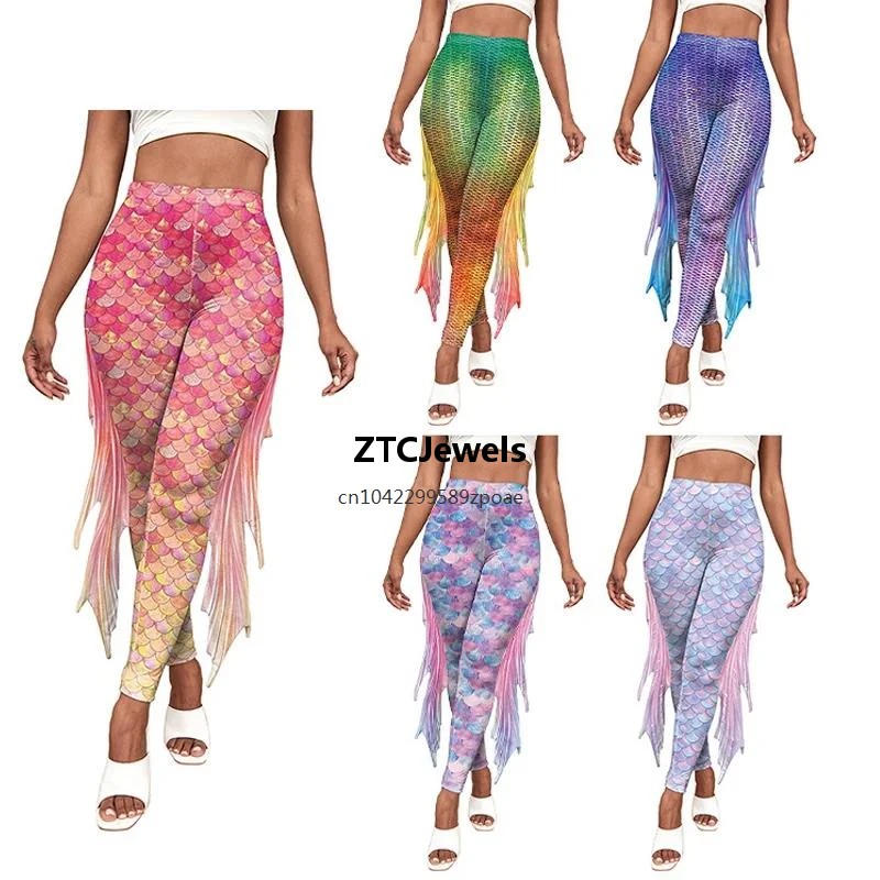 Leggings com Estampa de Escama - Women'S Fashion Leggings avaliação e preço