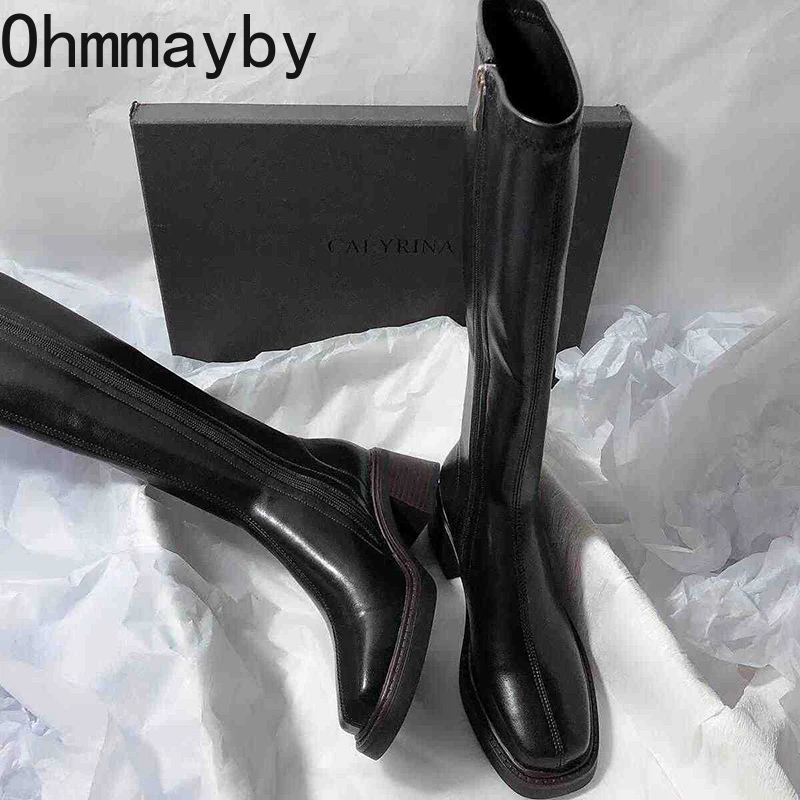 Vintage salto grosso feminino  - Winter Fashion Women Boots avaliação e preço
