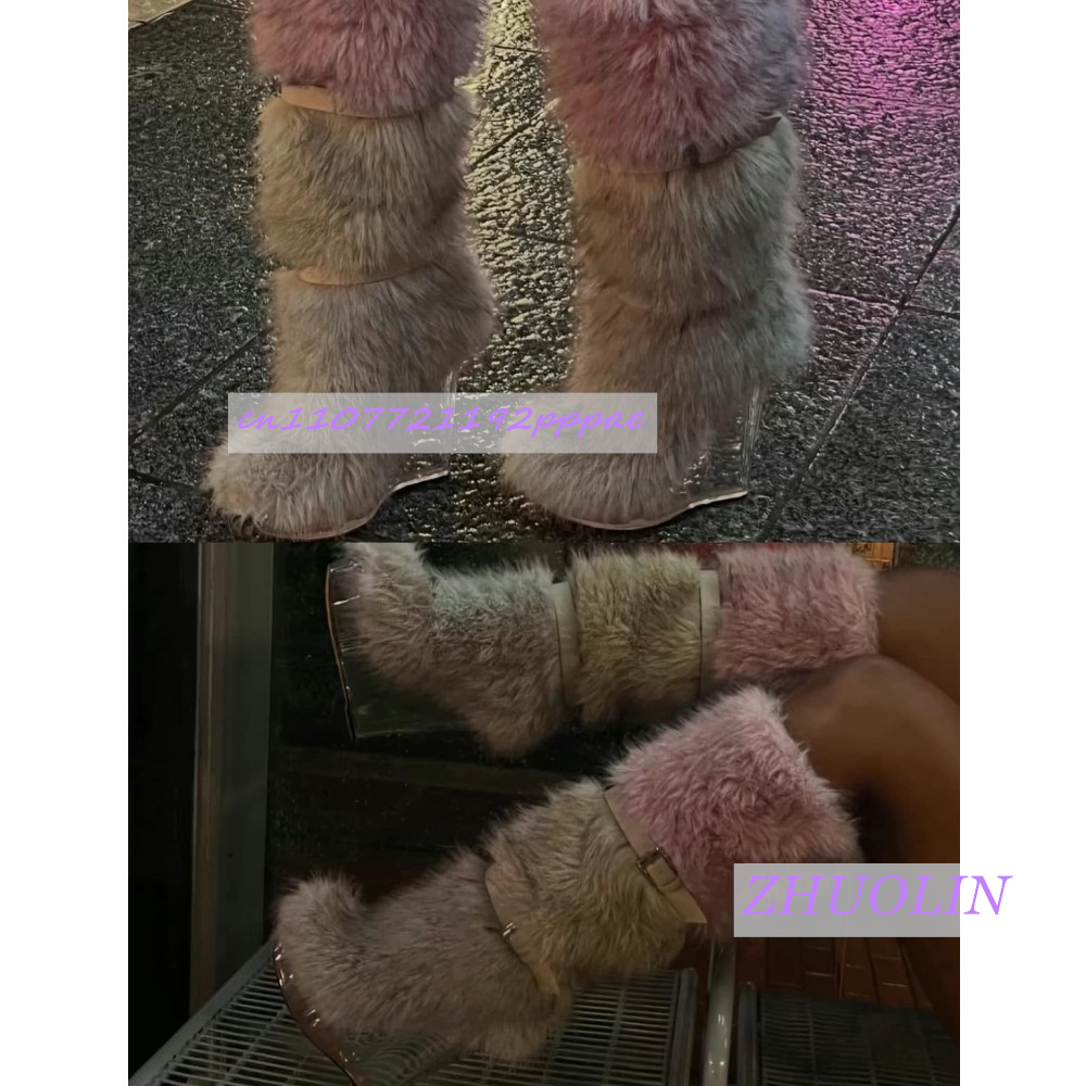 Inverno gradiente peludo trans - Winter Fashion Women Boots avaliação e preço