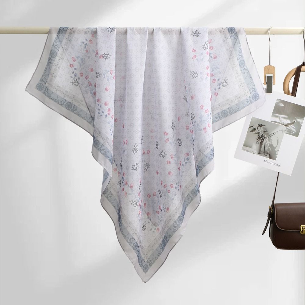 Lenço Quadrado Estampado Flora - Women Fashion Malaysia avaliação e preço