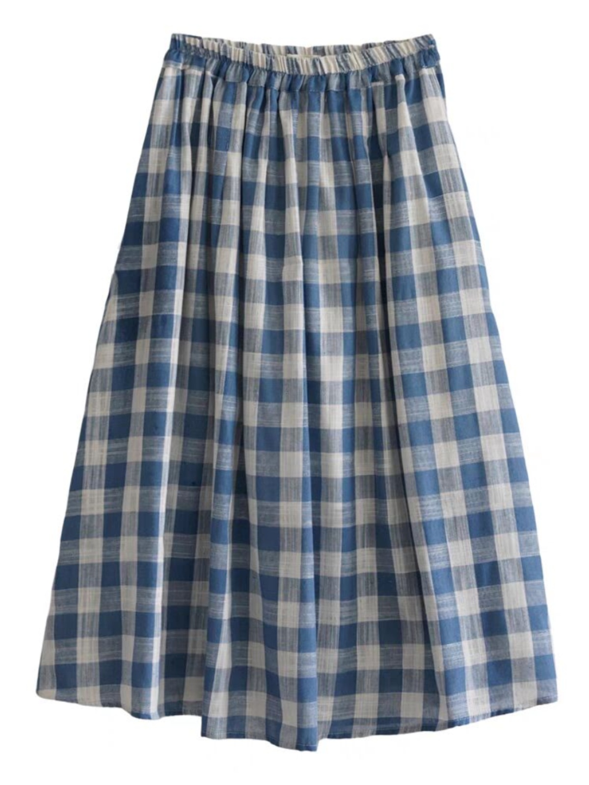 Saia Midi Solta Xadrez Azul de - Women'S Fashion Kilt avaliação e preço