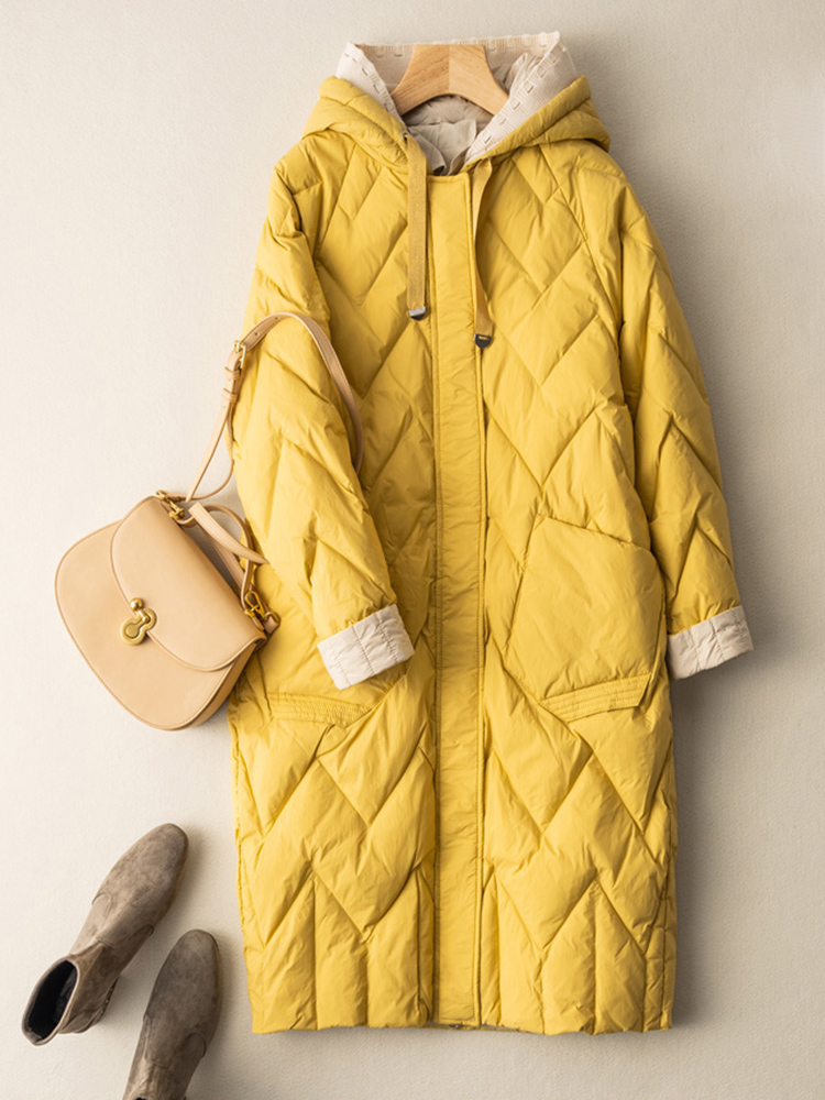 Sedutmo longo inverno pato par - Women'S Fashion Quilted Jacket avaliação e preço