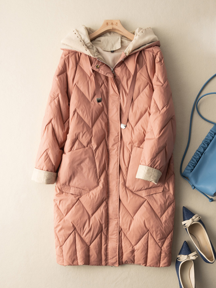 Sedutmo longo inverno pato par - Women'S Fashion Quilted Jacket avaliação e preço