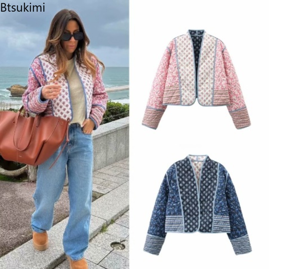 Nova Jaqueta Feminina Reversív - Women'S Fashion Quilted Jacket avaliação e preço