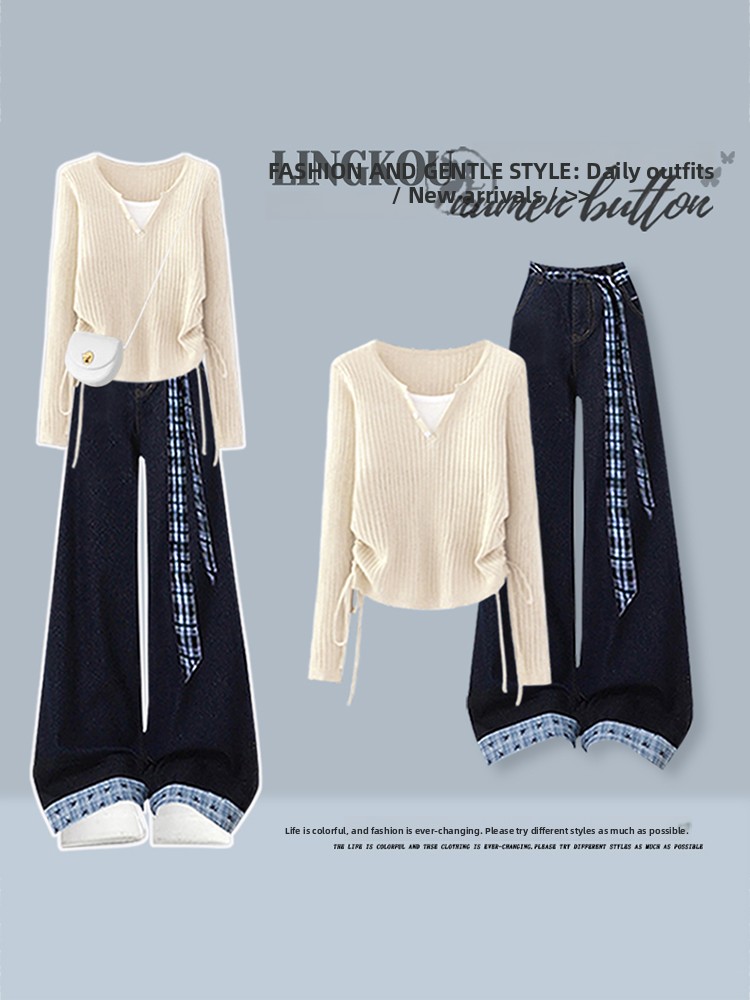 Conjunto de duas peças para mu - Women Fashion Jeans Top avaliação e preço