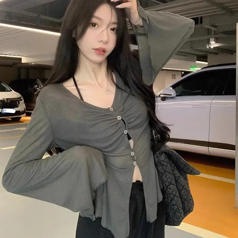 Blusa Transparente com Manga F - Women Fashion Blouse avaliação e preço