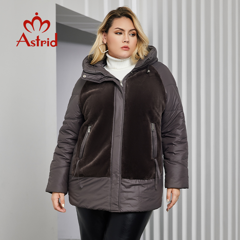 Astrid-Parka feminina de capuz - Women'S Fashion Quilted Jacket avaliação e preço