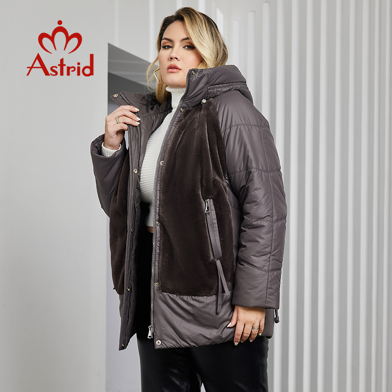Astrid-Parka feminina de capuz - Women'S Fashion Quilted Jacket avaliação e preço