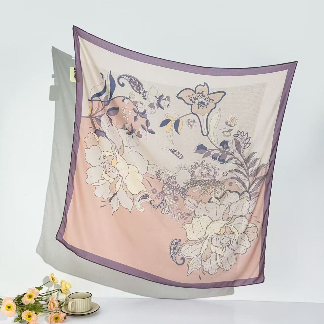1 peça Lenço Quadrado de 90cm, - Women Fashion Malaysia avaliação e preço