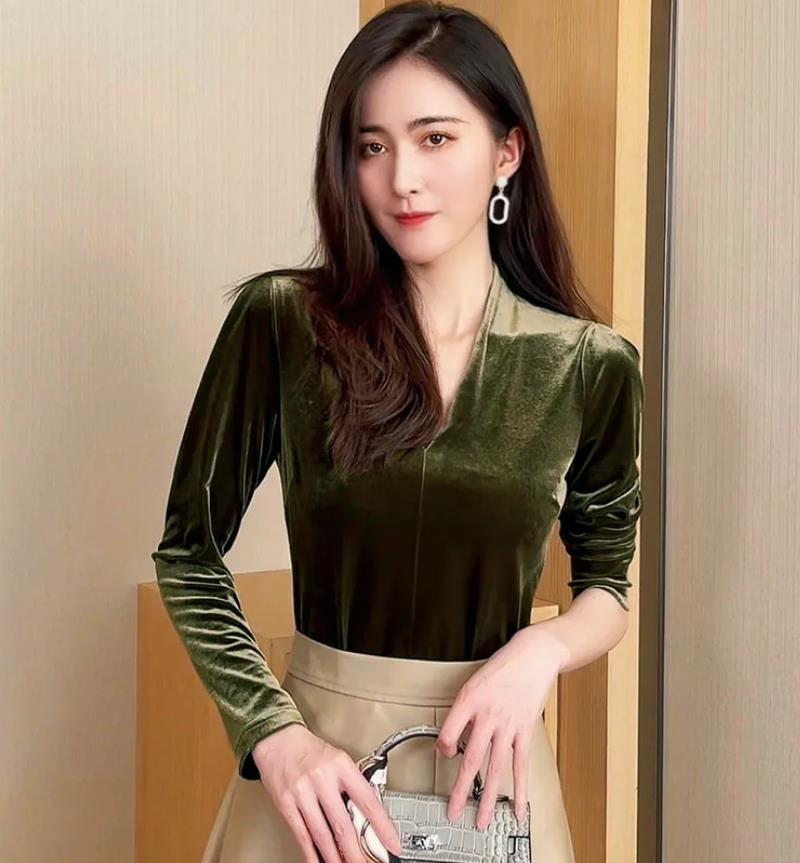 Moda elegante com decote em v  - Women Fashion Blouse avaliação e preço