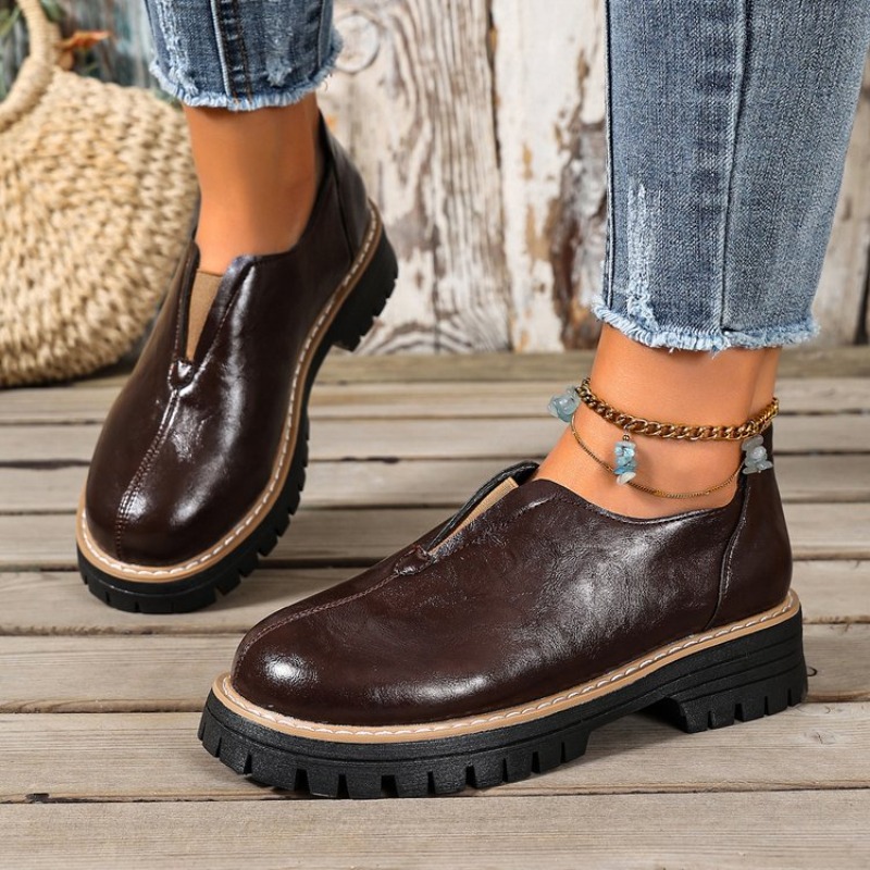 Sapatos Femininos Estilo Britâ - Women'S Fashion Loafers avaliação e preço
