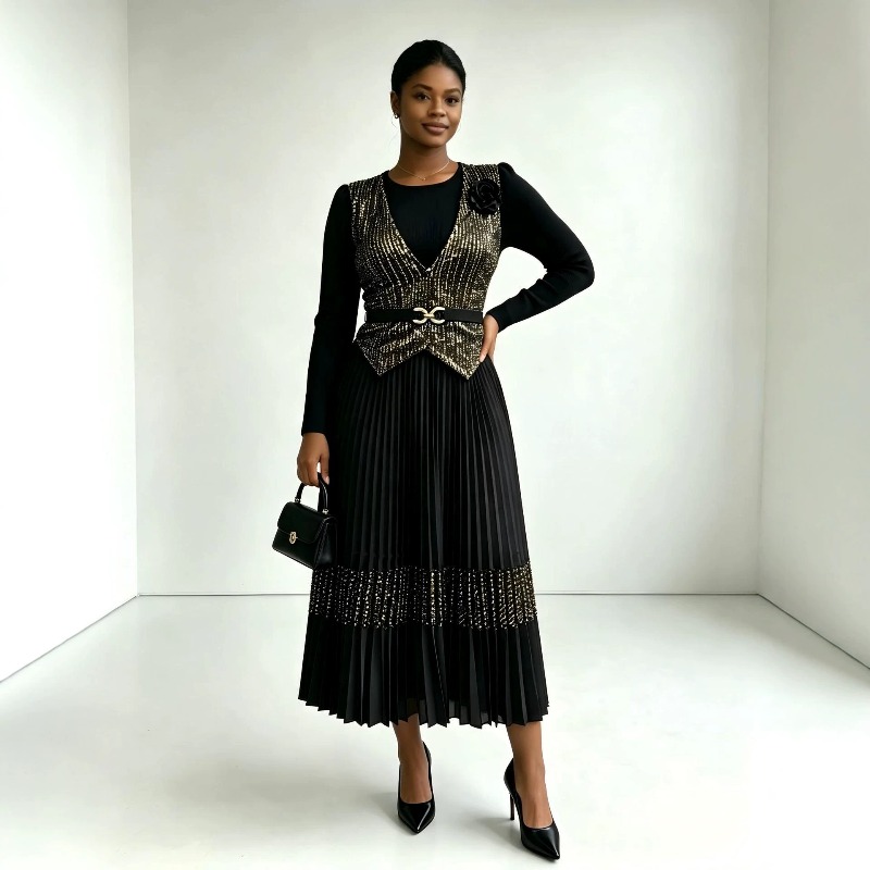 Vestido Plissado Miyake 2026,  - Women'S Fashion Gilded Age avaliação e preço