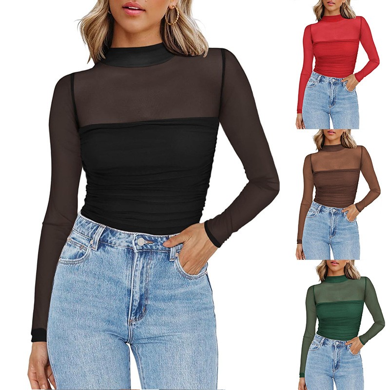 Blusa Feminina de Malha Transp - Women Fashion Blouse avaliação e preço