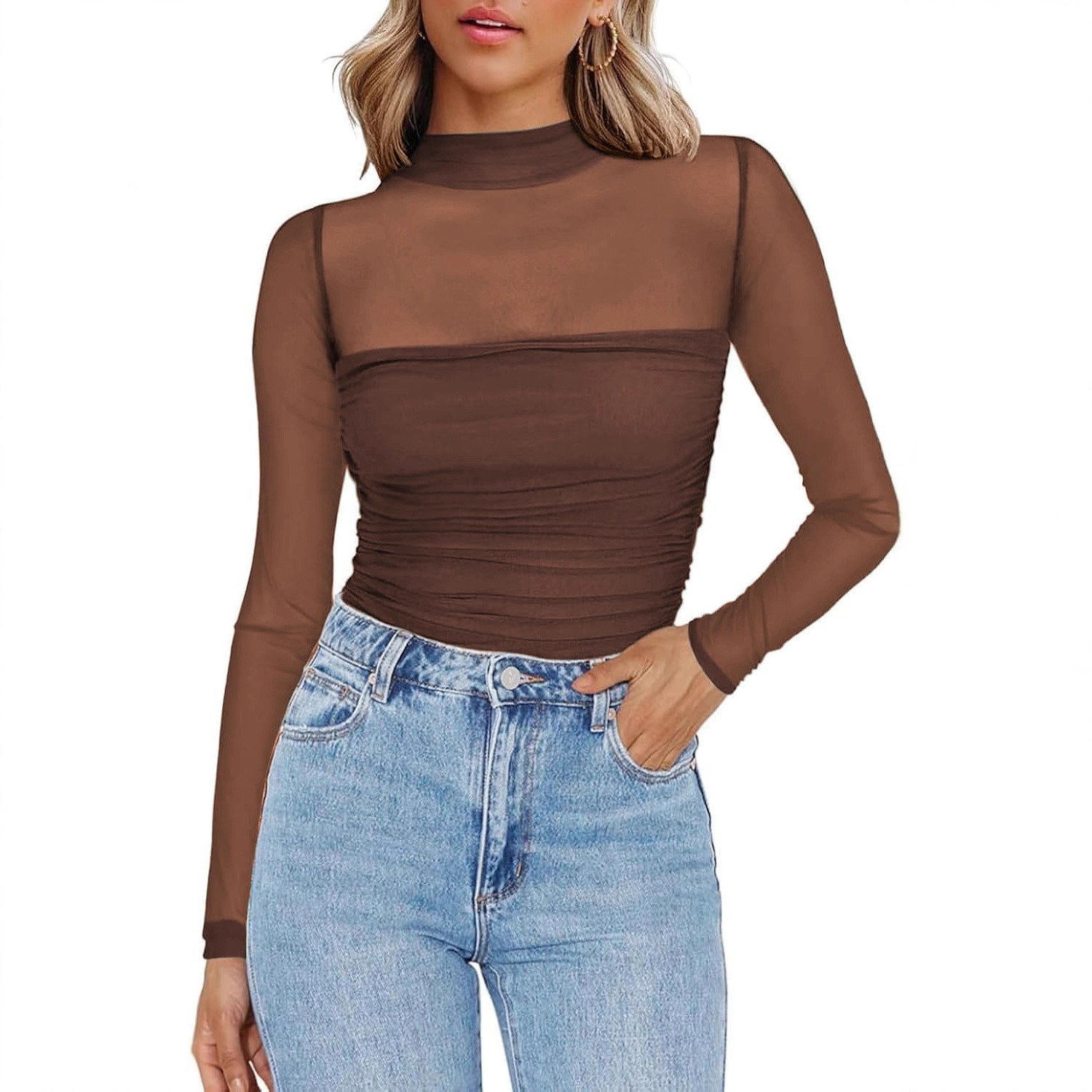 Blusa Feminina de Malha Transp - Women Fashion Blouse avaliação e preço