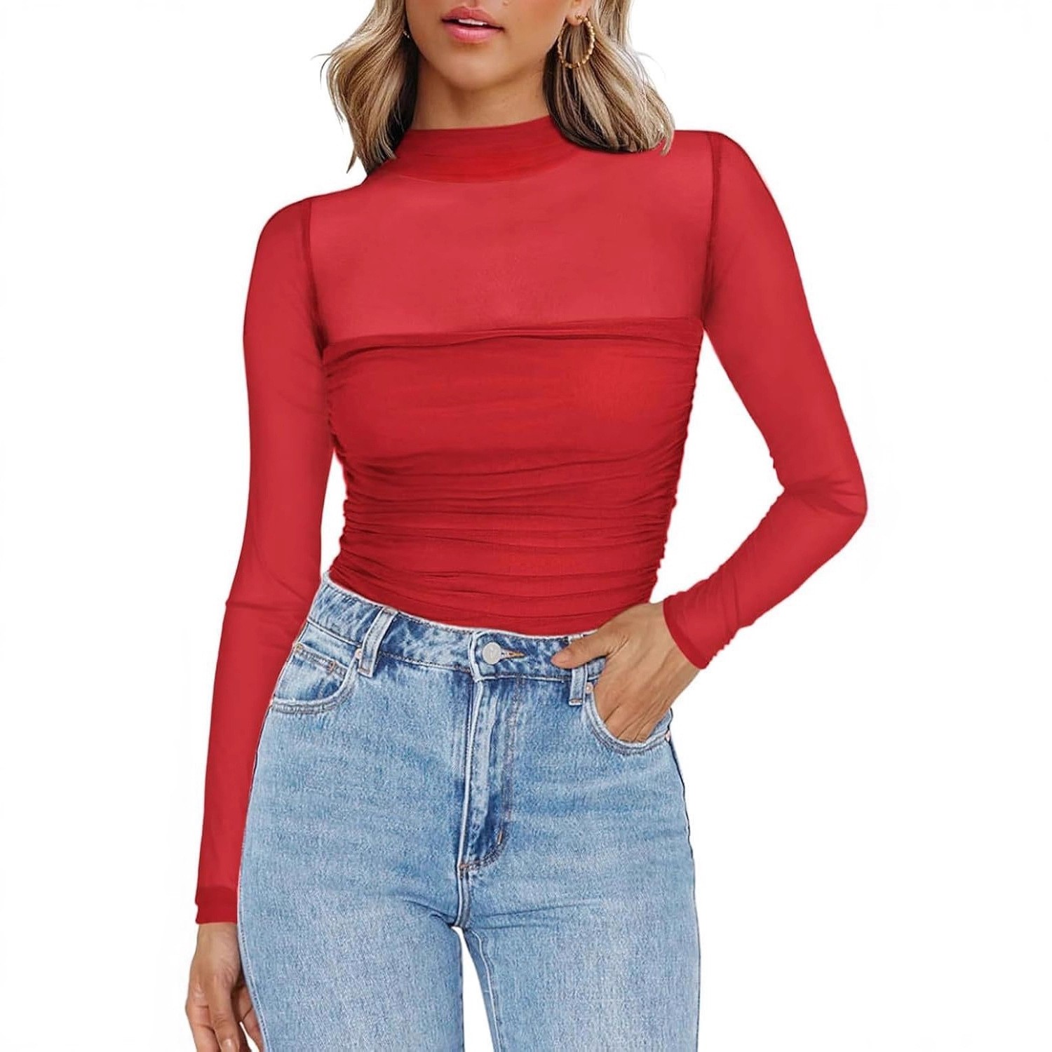 Blusa Feminina de Malha Transp - Women Fashion Blouse avaliação e preço
