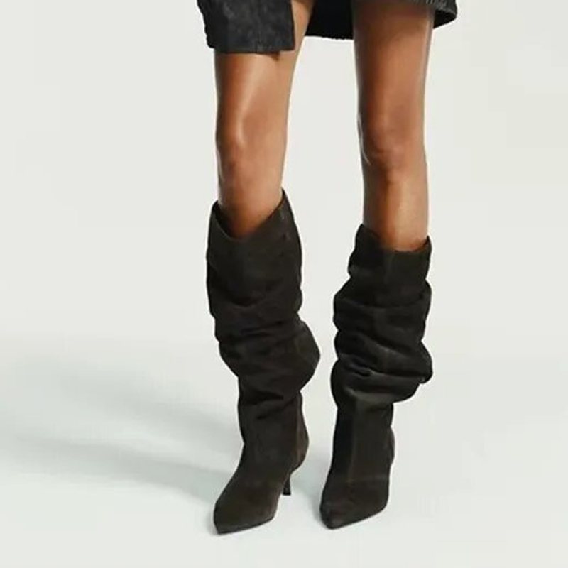 Liyke pista moda plissado camu - Winter Fashion Women Boots avaliação e preço