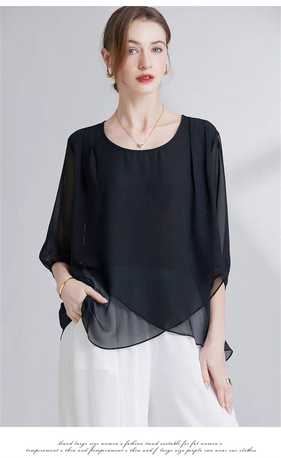 Blusa Feminina Plus Size de Ch - Women Fashion Blouse avaliação e preço