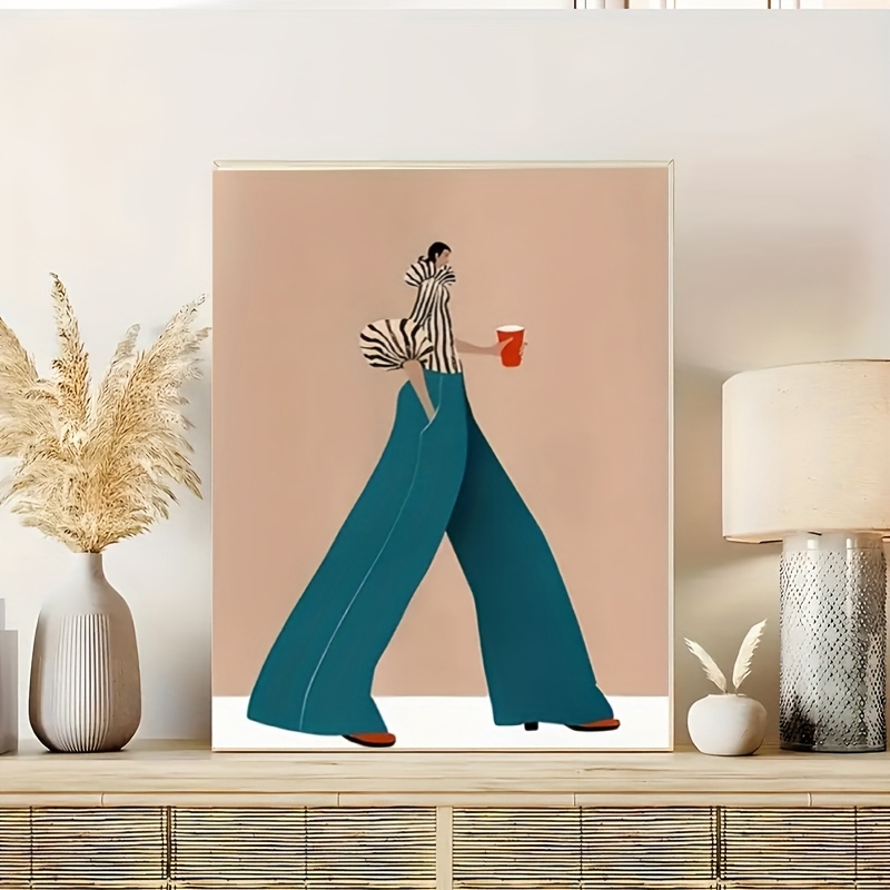 Moda azul calças mulher poster - Fashion Women Picture avaliação e preço